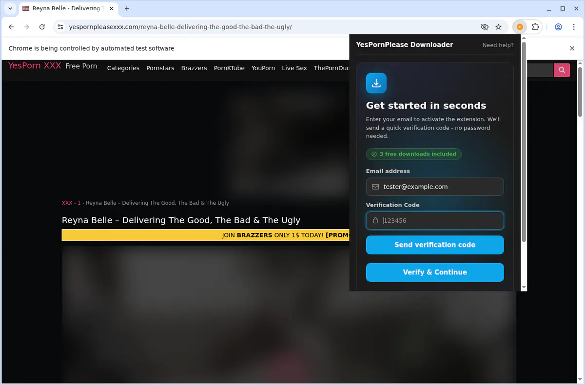 Yespornplease Video Downloader browser extension screenshot 5